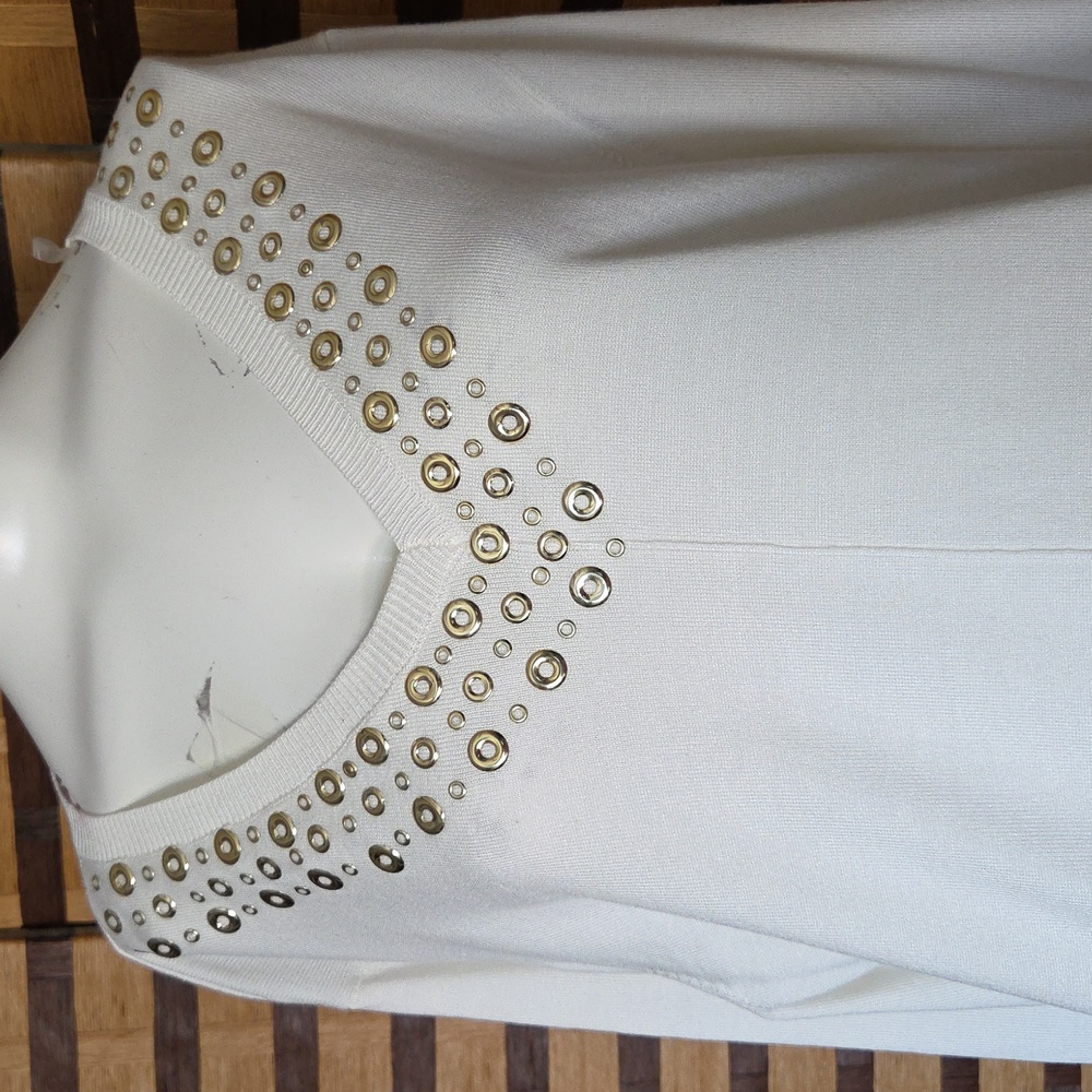 NWT! Ruby Rd Gold Rivet Sweater